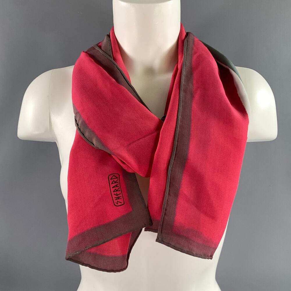 SHERARD Red Grey & White Color Block Scarves